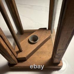 Antique Wooden Glass Lantern- Estate Sale Find from Historic Colonial Home