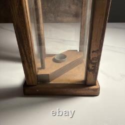 Antique Wooden Glass Lantern- Estate Sale Find from Historic Colonial Home