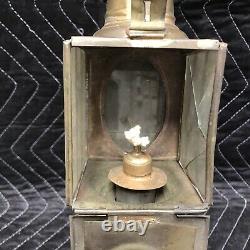 Antique copper / Brass Carriage Candle Lantern vintage lamp early 19th C