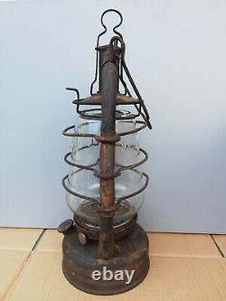 Antique kerosene lantern FROWO 105 Germany glass Feuerhand 1920s