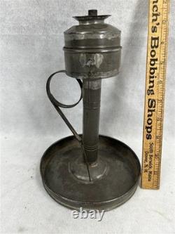 Antique lamp lantern whale oil with tidy/ wick pick early 18th, 19th c original