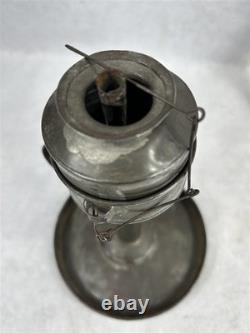 Antique lamp lantern whale oil with tidy/ wick pick early 18th, 19th c original