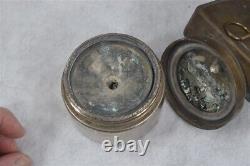 Antique lantern lamp hang carry oil green glass Germany sideopen 19th original