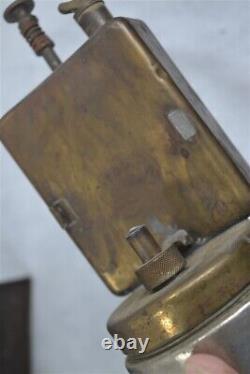Antique lantern lamp hang carry oil green glass Germany sideopen 19th original