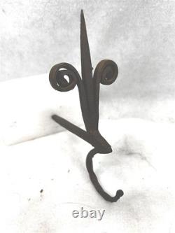 Antique lantern lamp hook stick peg iron early sticking tommy 18th c original