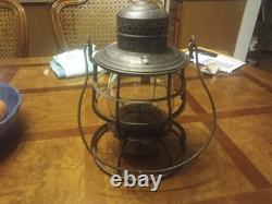 Antique railroad Lantern, P&R. Rr Phily And Reading Stamp. LOCO. DEPT. Locomotive