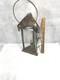 Antique tin candle lantern lamp unusual 3 sides withglass hand made original 19th