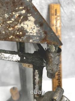 Antique tin candle lantern lamp unusual 3 sides withglass hand made original 19th