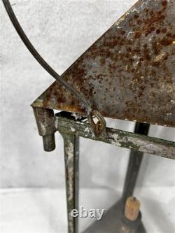 Antique tin candle lantern lamp unusual 3 sides withglass hand made original 19th