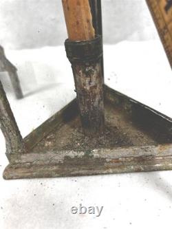 Antique tin candle lantern lamp unusual 3 sides withglass hand made original 19th