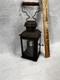 Antique tin oil lantern lamp sm removable font slide glass door original 19thc