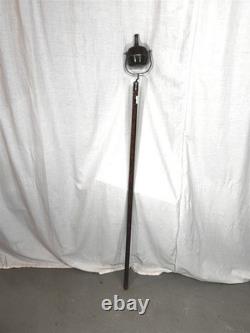 Antique tin parade torch lamp lantern oil wooden post original 1800s