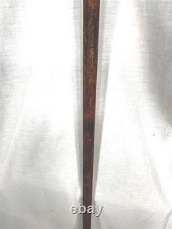 Antique tin parade torch lamp lantern oil wooden post original 1800s