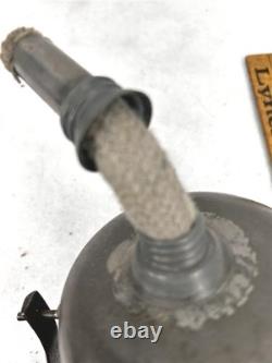 Antique tin parade torch lamp lantern oil wooden post original 1800s