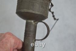 Antique tin whale oil lamp lantern with wick pick 18th/19th sit carry original Antique tin whale oil lamp lantern with wick pick 18th/19th sit carry original