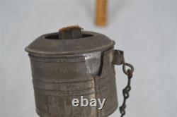 Antique tin whale oil lamp lantern with wick pick 18th/19th sit carry original