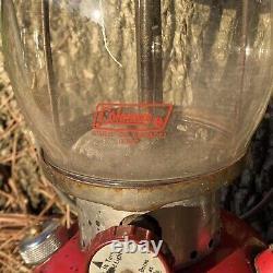 Antique vintage 1965 Coleman Model 200A Red Single Mantle Lantern USA