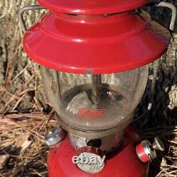 Antique vintage 1965 Coleman Model 200A Red Single Mantle Lantern USA