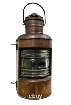 Antique vintage Large Maritime Copper Masthead Boat Lantern