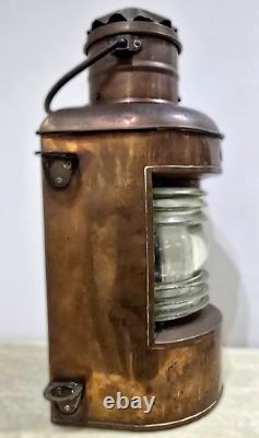 Antique vintage Large Maritime Copper Masthead Boat Lantern