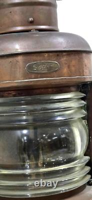 Antique vintage Large Maritime Copper Masthead Boat Lantern