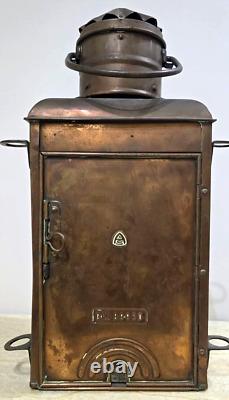 Antique vintage Large Maritime Copper Masthead Boat Lantern