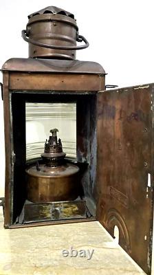Antique vintage Large Maritime Copper Masthead Boat Lantern