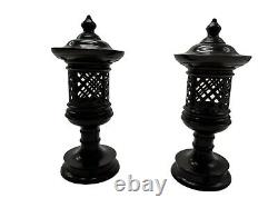 Antiques/Vintage 2 Unique Ancient Bronze Lantern Japan 19th 20th Century Rare
