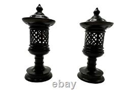 Antiques/Vintage 2 Unique Ancient Bronze Lantern Japan 19th 20th Century Rare