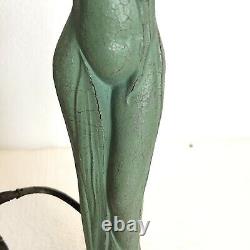 Art Nouveau Figural Lady Lantern Lamp