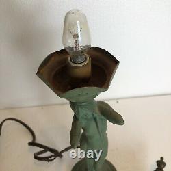 Art Nouveau Figural Lady Lantern Lamp