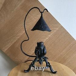 Arts & Crafts Mission Gothic Lamp Lantern Light Antique Black Tin Shade Rustic