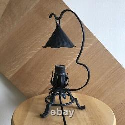 Arts & Crafts Mission Gothic Lamp Lantern Light Antique Black Tin Shade Rustic