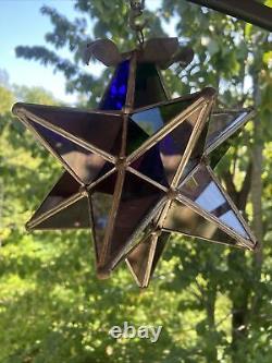 Authentic Antique Moravian Star Light Lantern Good Condition Multi Colored