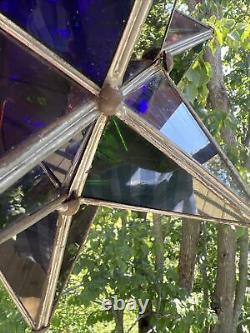 Authentic Antique Moravian Star Light Lantern Good Condition Multi Colored
