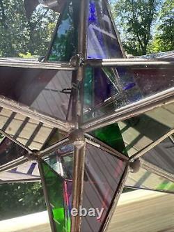 Authentic Antique Moravian Star Light Lantern Good Condition Multi Colored
