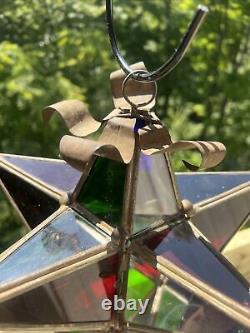 Authentic Antique Moravian Star Light Lantern Good Condition Multi Colored