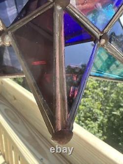 Authentic Antique Moravian Star Light Lantern Good Condition Multi Colored