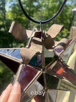 Authentic Antique Moravian Star Light Lantern Good Condition Multi Colored