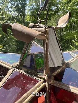 Authentic Antique Moravian Star Light Lantern Good Condition Multi Colored