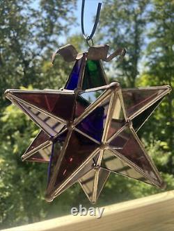 Authentic Antique Moravian Star Light Lantern Good Condition Multi Colored