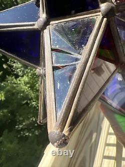 Authentic Antique Moravian Star Light Lantern Good Condition Multi Colored