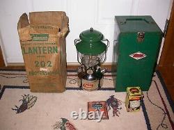 Beautiful Coleman 202 Lantern with original box & metal case
