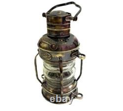 Brass Anchor Oil Lantern Nautical Ship Hanging Vintage gift Lamp Antique Lamp