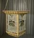 Brass And Stained Leaded Glass Hall Lantern Antique Victorian C1880