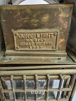 Brass Lantern Junk Light 2147 Great Britain 1923 Maritime Oil Petroleum Lamp