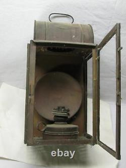 Brass WM Porters & Sons Wall Hanging Lantern Lamp Barn Oil Kero Candle Old Vtg