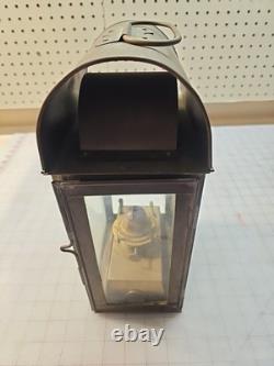British Brass Oil Ship Train Lamp Lantern Made England Vintage British Brass Oil Ship Train Lamp Lantern Made England Vintage