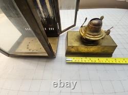 British Brass Oil Ship Train Lamp Lantern Made England Vintage