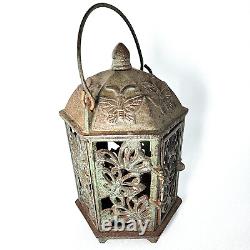 Butterfly Old Bronz Hanging Jarden Lantern Antique Height 11.2 Made in Japan